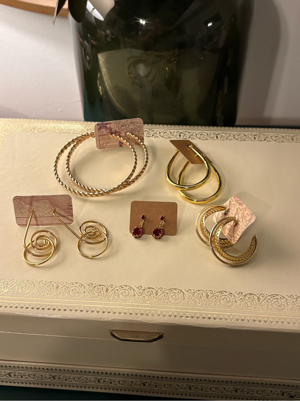 Gold-Tone Hoop & Stud Earring Bundle - Gold